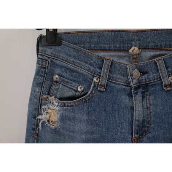 Rag & bone women's 25 W28 skinny jean in evertone cotton blend destroyed ripped - Picture 3 of 10